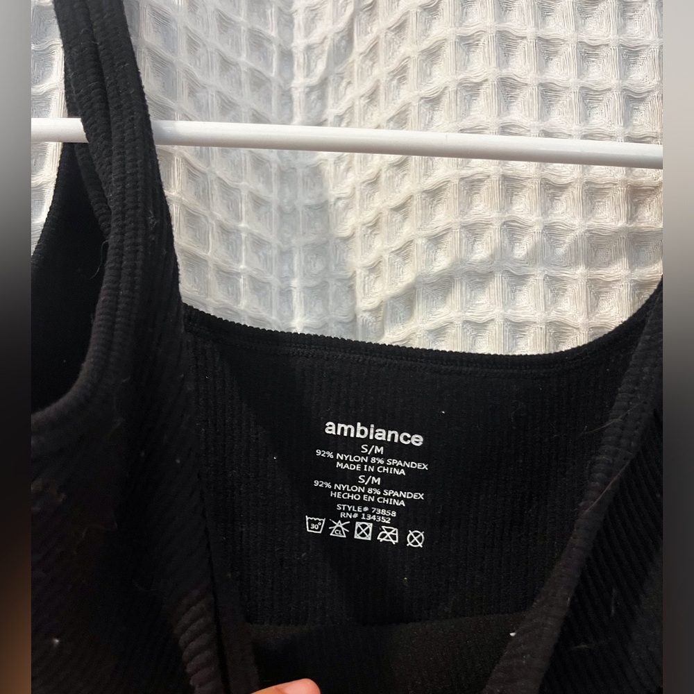 Black Ribbed Women's Top - Picture 3 of 3